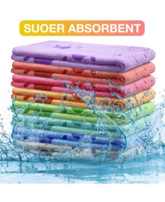 Paws Pattern Microfiber Pet Towel, 55" x 28"