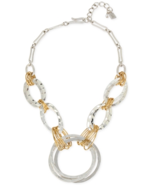 image of Robert Lee Morris Soho Two-Tone Large Link Statement Necklace