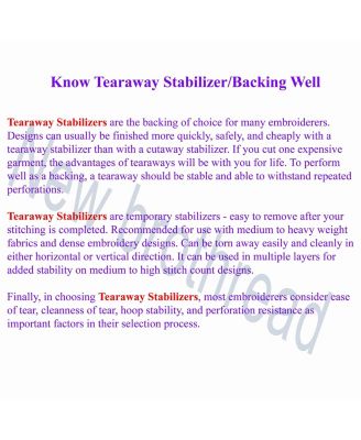 Away Machine Embroidery Stabilizer Backing Precut Medium Weight Fits Hoops Precut