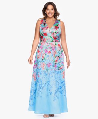 slim fit dress slacks Betsy & Adam Crinkled Metallic Drape Back Gown – DGFOutlet