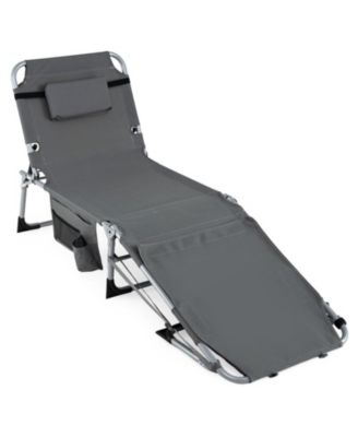 Portable Tanning Chair with Face and Arm Holes, 4-Position Backrest