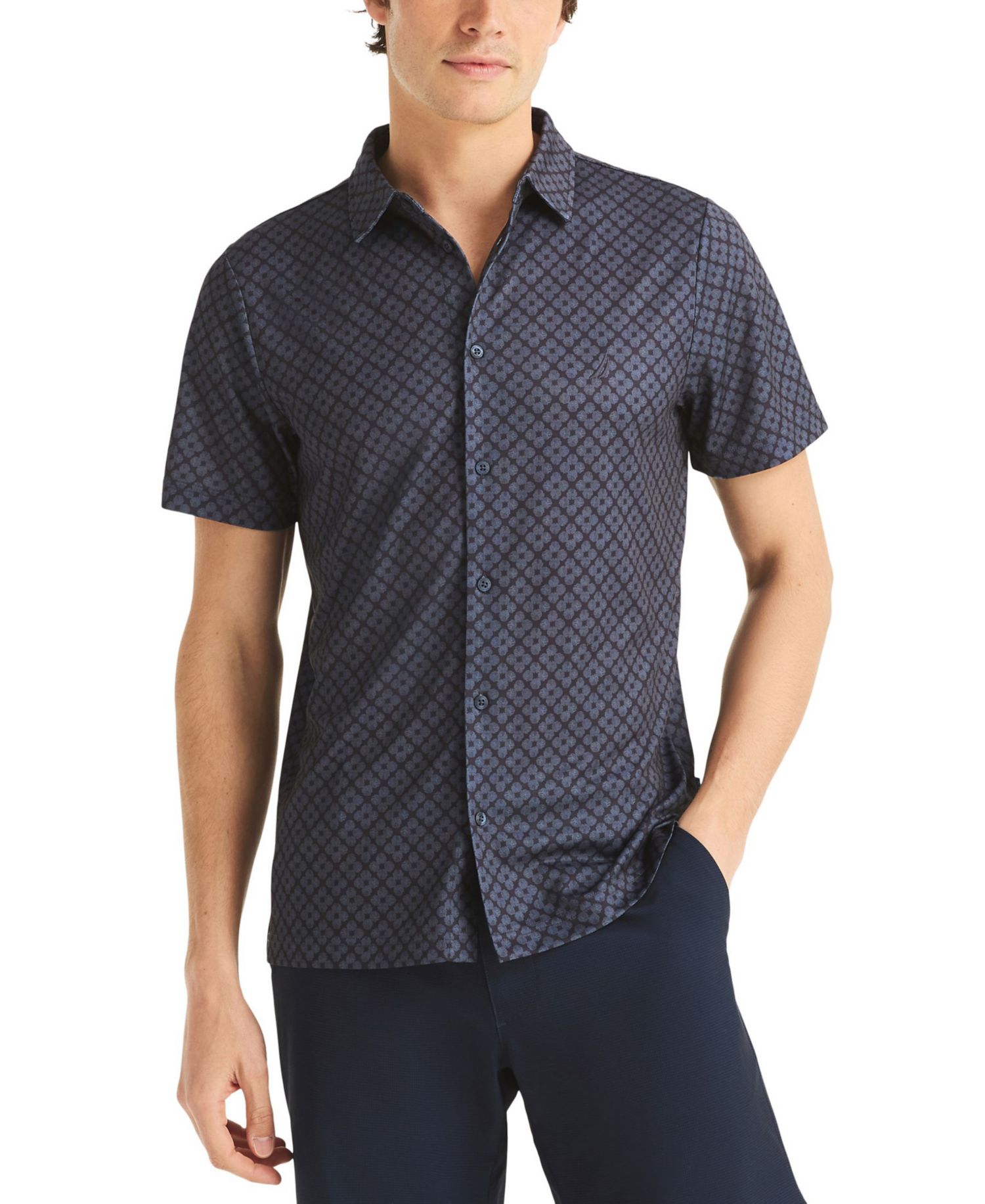 Men's Short-Sleeve Geo Printed Shirt