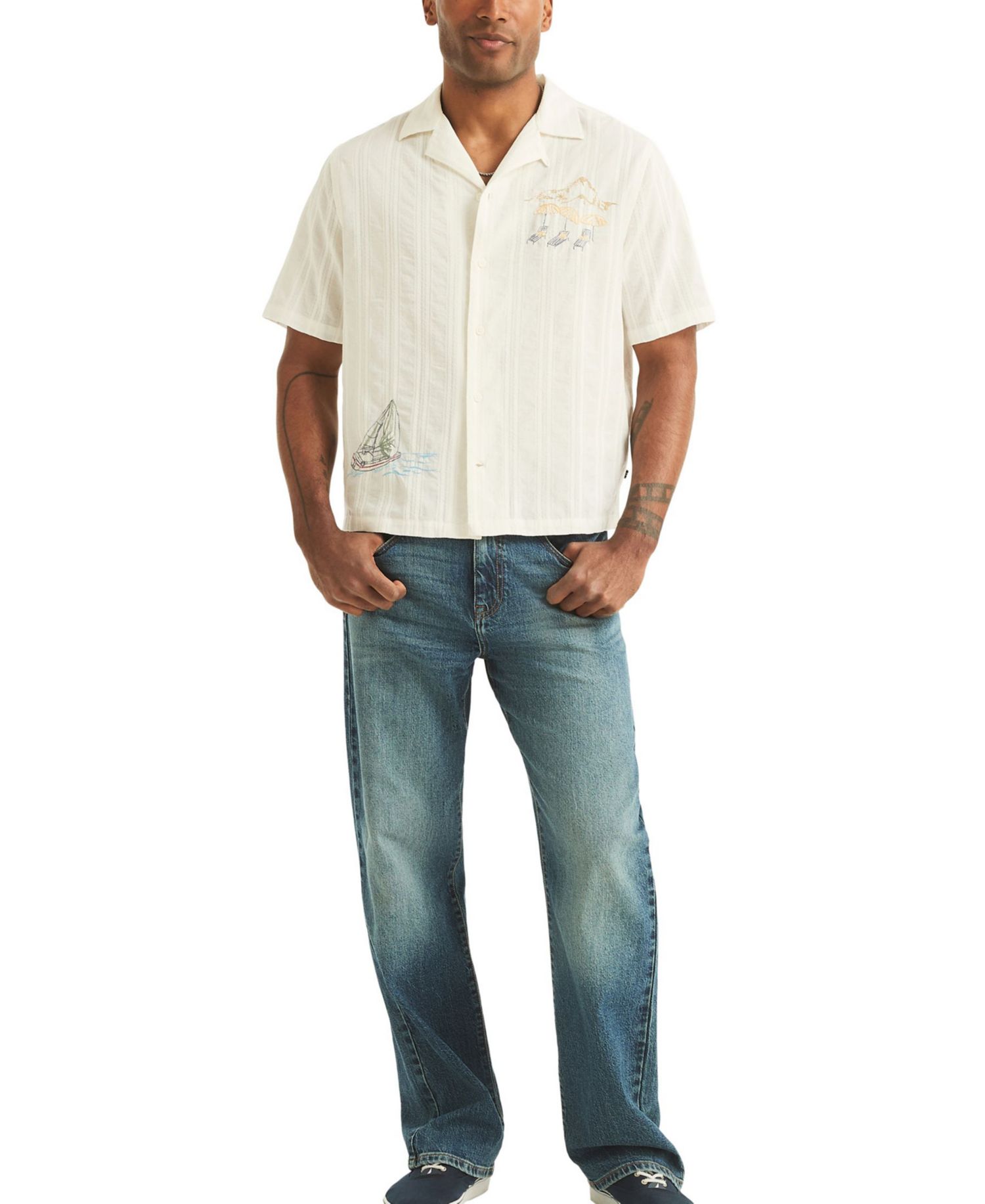 Men's Short-Sleeve Camp Collar Shirt