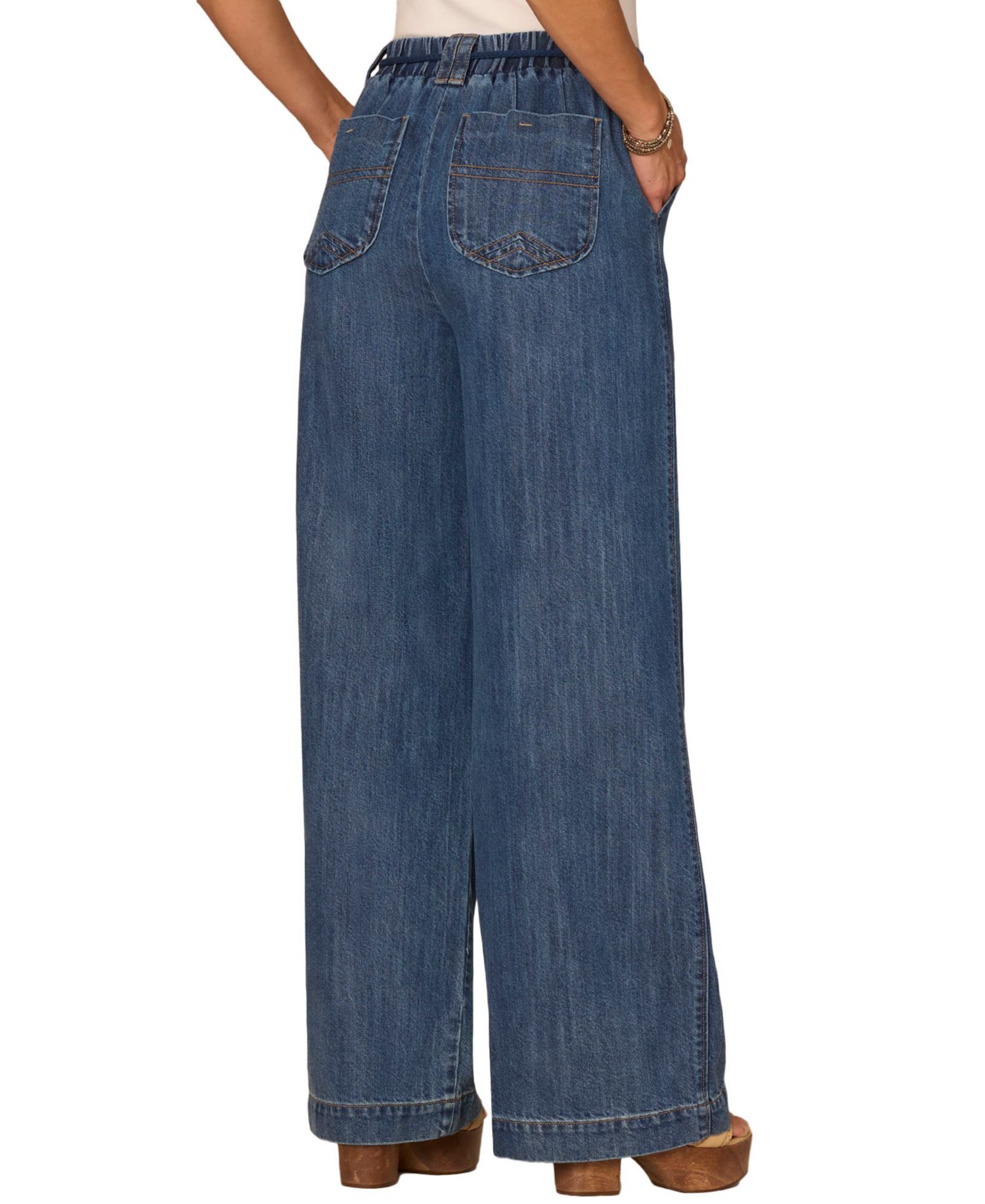 Petite Sky Rise Pleated Wide-Leg Pants