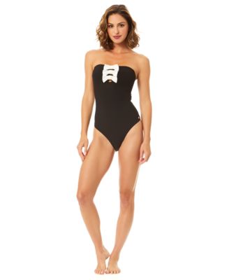 Women's Strapless Bow Bandeau One-Piece Swimsuit