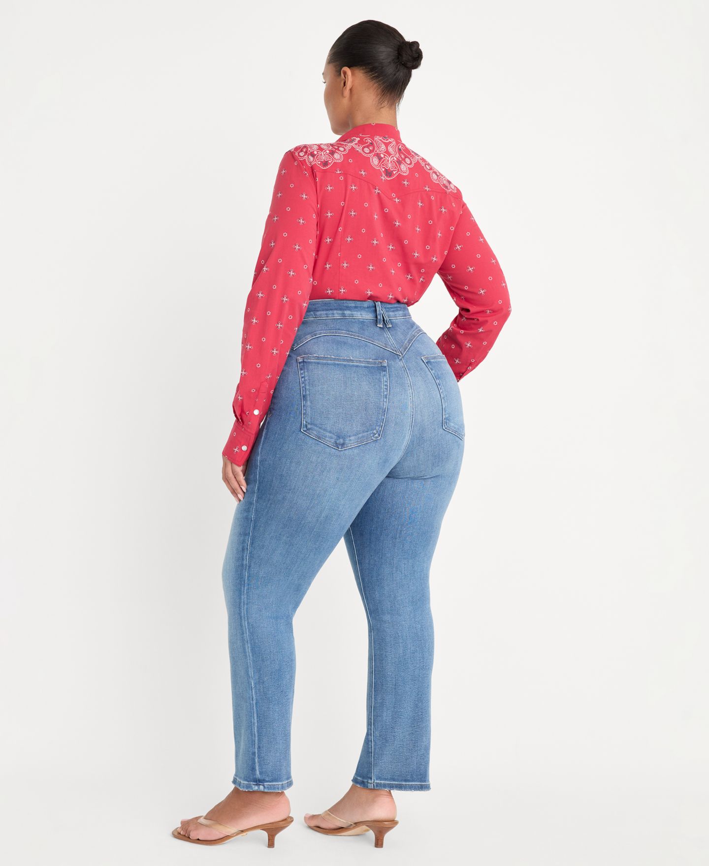 Женские джинсы Good American Dolly Joleans Mid-Rise Straight-Leg, цвет: Индиго — фото 8