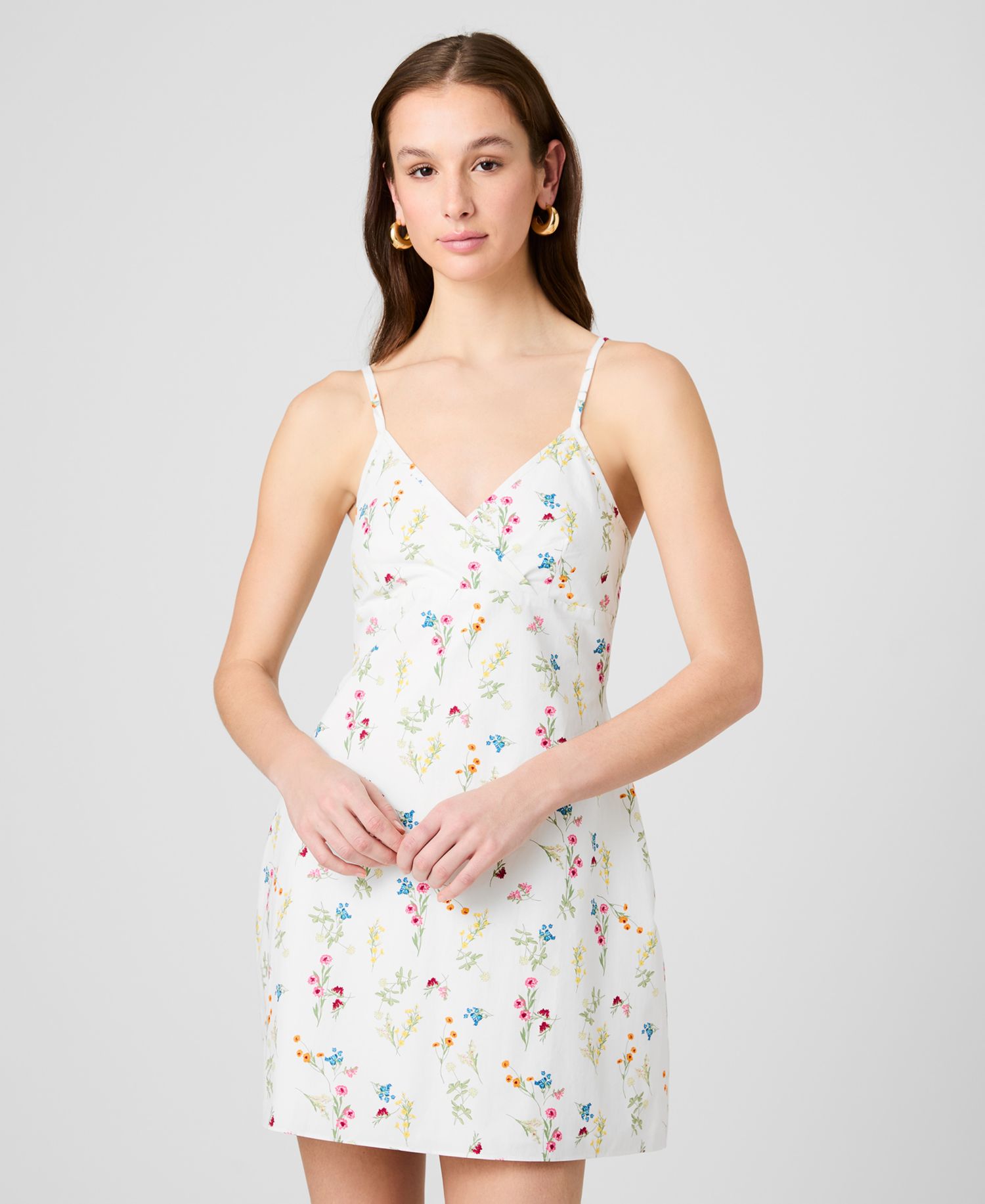 Women's Floral Print V-Neck Mini Dress
