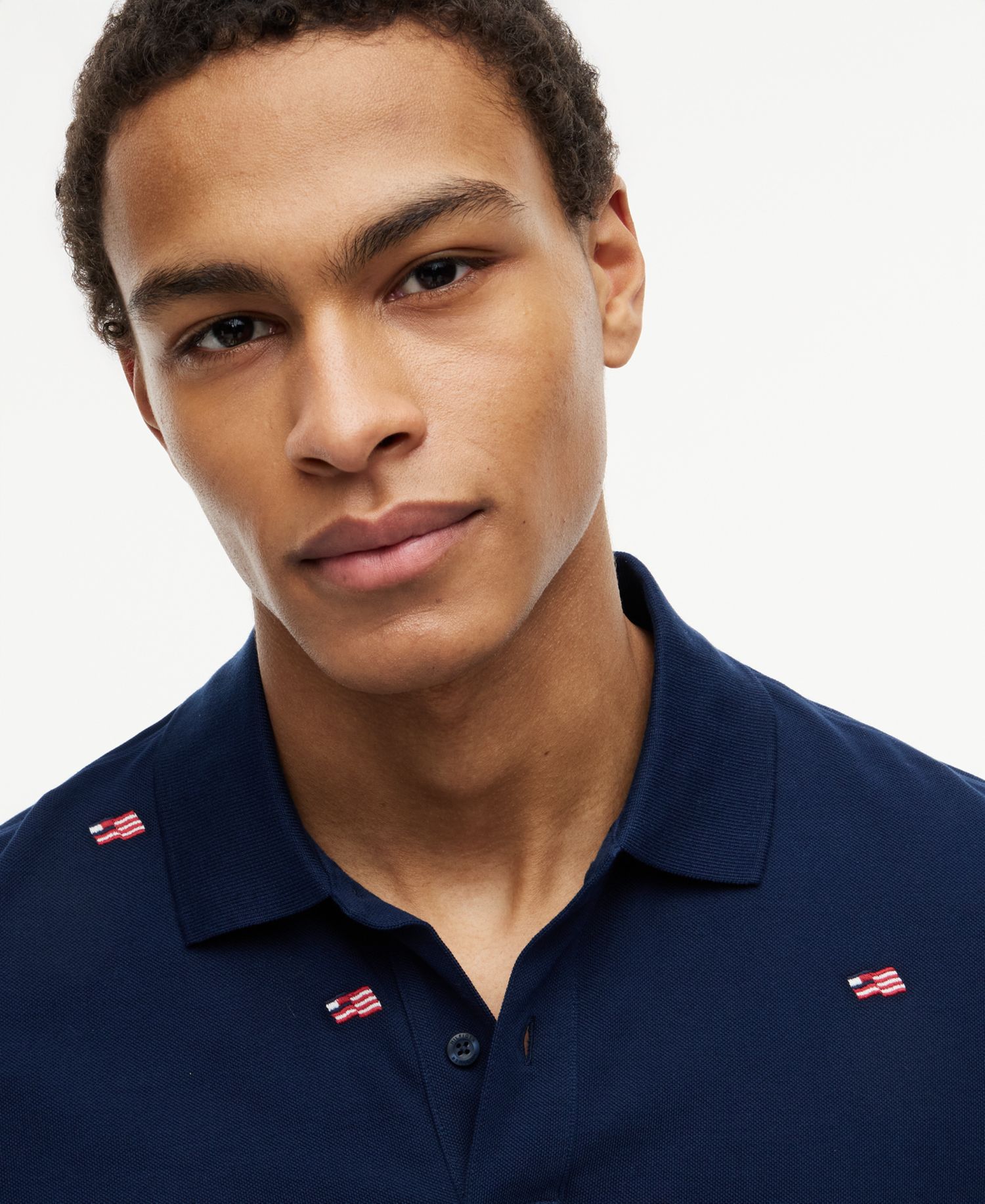 Men's Embroidered Flag Polo Shirt