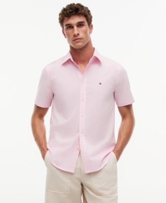 Men's Regular-Fit Flex Poplin Gingham Short-Sleeve Shirt
