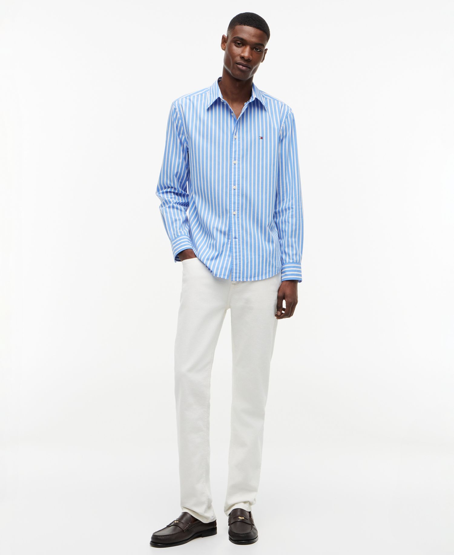 Regular-Fit Men's Flex Poplin Stripe Shirt
