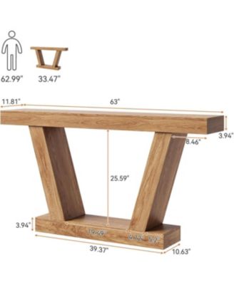 Console Sofa Table, 2-Tier Farmhouse Narrow Behind Couch Sofa, Extra-Long Accent Entryway Table for Hallway, Foyer, Living Room