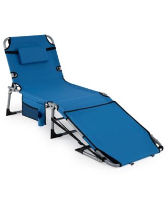Portable Tanning Chair with Face and Arm Holes, 4-Position Backrest