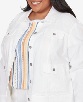 Plus Size Out of the Blue Patch Pocket Collared Jacket