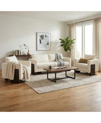 Cloud Sofa Set with Rubberwood Legs