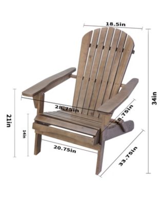 Grand Collection Folding Large Size Adirondack Chair Pine Wood