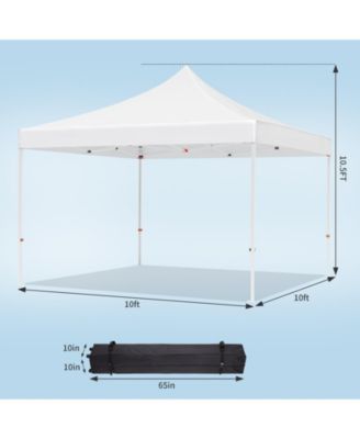10x10 Ft Heavy-Duty Pop-Up Canopy Tent with Roller Bag, 1-Minute Setup UPF 50+ Waterproof Outdoor Sun Shade for Beach, Market and Patio