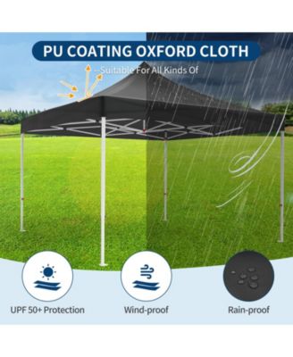 10x10 Ft Heavy-Duty Pop-Up Canopy Tent with Roller Bag, 1-Minute Setup UPF 50+ Waterproof Outdoor Sun Shade for Beach, Market and Patio