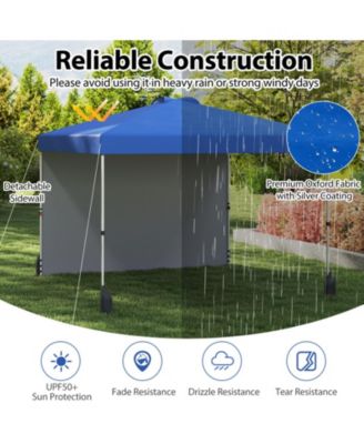 10 x 10 ft Pop Up Canopy Tent with Detachable Sidewall and Wheeled Bag