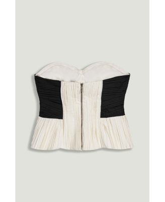 Women's Structured Strapless Contrast Bustier Top
