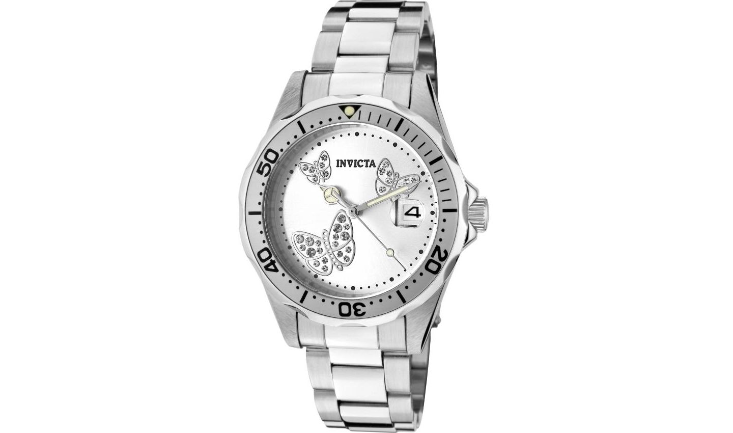 Мужские часы Invicta 12503 Angel Quartz 3 Hand Metallic Dial, цвет: Нержавеющая сталь — фото 2