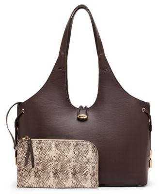 Medium with Animal Print Pouch Tote Handbag