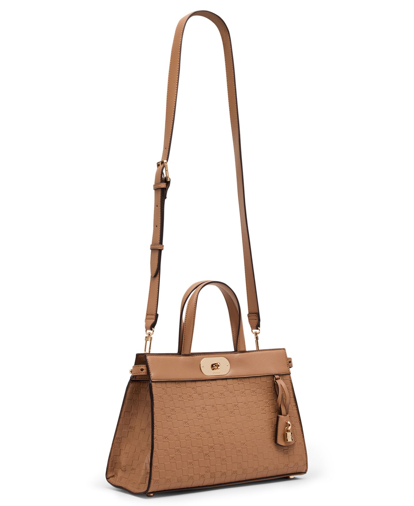Женская сумка Anne Klein Medium Convertible Embossed Satchel Handbag, цвет: Бежевый — фото 6