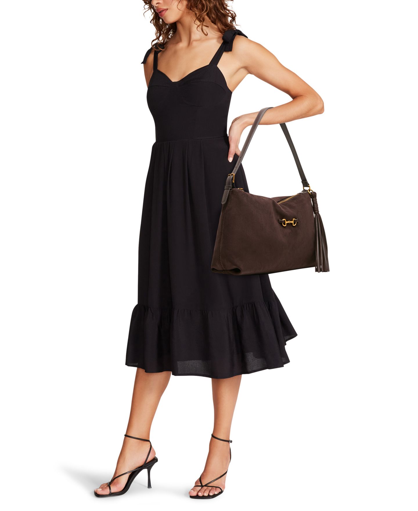 Женская сумка Anne Klein Faux Suede Large Horse Bit Shoulder Handbag, цвет: Коричневый — фото 5