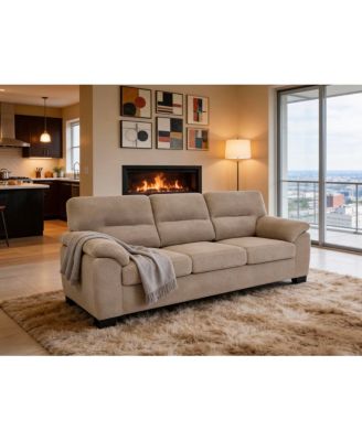 Camel Textured 3-Seater Sofa
