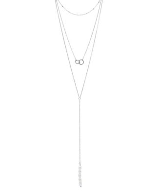 Silver 2-Piece Lariat Necklace Set
