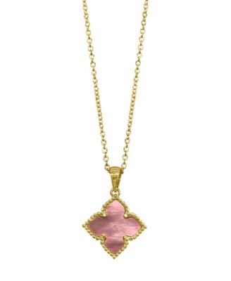 Mother-of-Pearl Gold 2-Piece Pink Flower Set