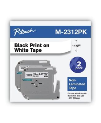 M2312PK M Series 0.47 in. x 26.2 ft. Tape Cartridges for P-Touch Labelers (2/ Pack