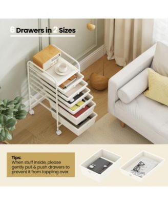 Six Drawer Rolling Storage Cart Organizer for Home and Office