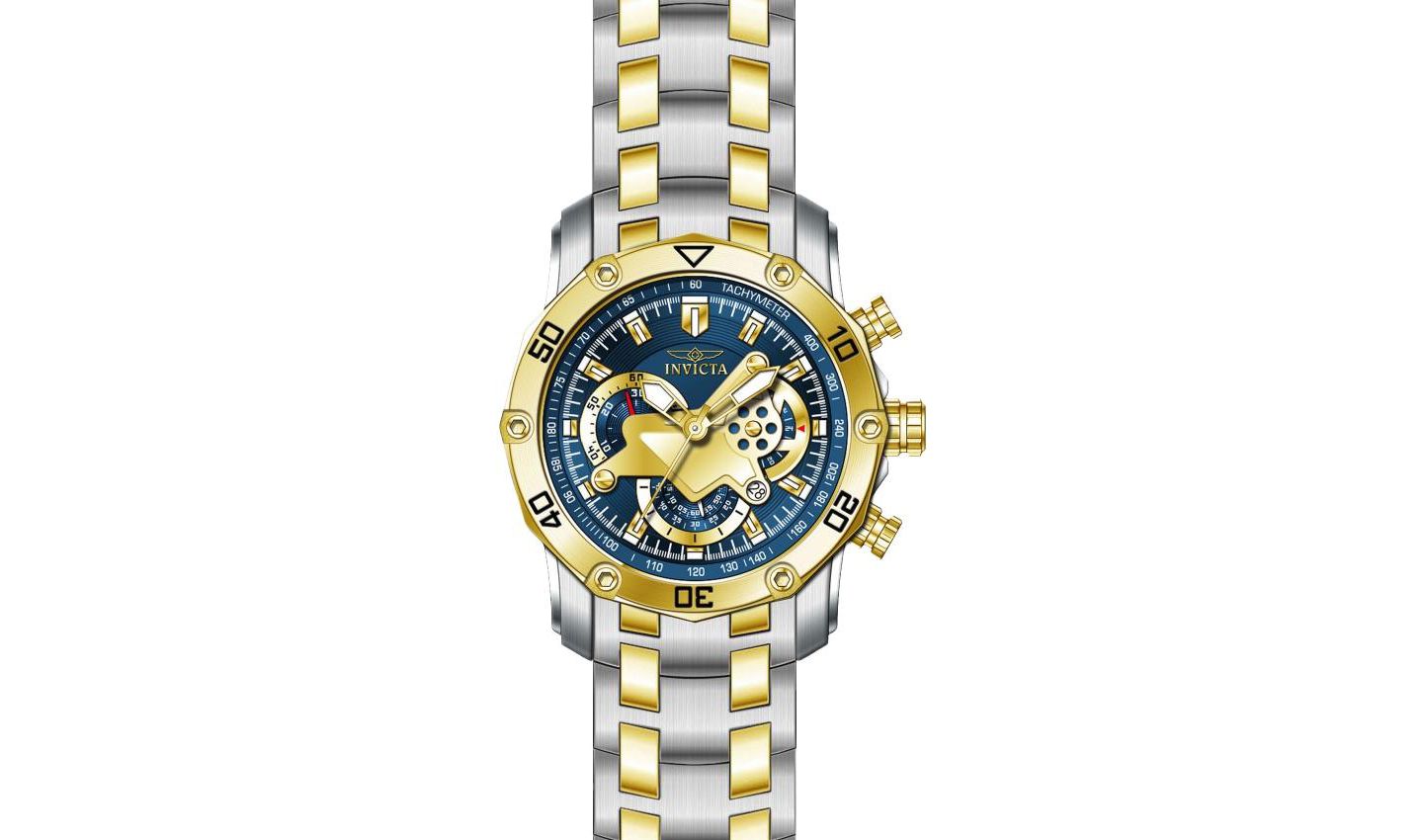 Мужские часы Invicta 22762 Pro Diver Quartz Multifunction Dial, цвет: Золотой / Белый — фото 3