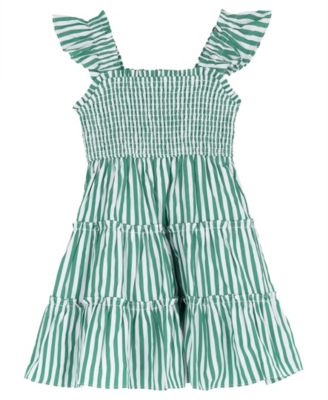 Girls' 2T-6X Printed Shirred Bust Bodice Dress