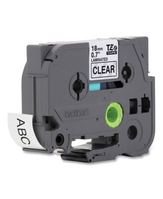 TZE141 TZe 0.7 in. x 26.2 ft. Standard Adhesive Laminated Labeling Tape - Black on Clear