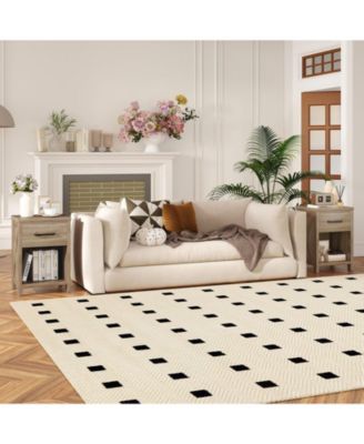 Nightstand with Drawer and Shelf