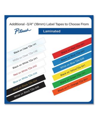 TZE145 TZe 0.7 in. x 26.2 ft. Standard Adhesive Laminated Labeling Tape
