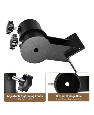Deck Umbrella Mount Holder Bracket Height Flexible for Patio Railing Balcony Courtyard Poolside Mobile Cart Black Corner