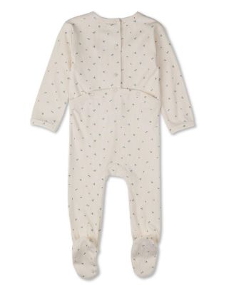 Baby Girls "Sprigs Have Sprung" Mini-Rib Rayon-Blend Crossover-Neck Footie