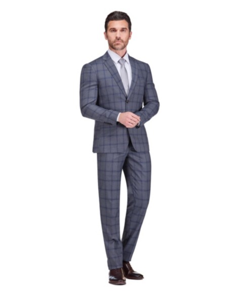 Мужские Gino Vitale Men's Slim Fit 2-Piece Performance Stretch Plaid Suit