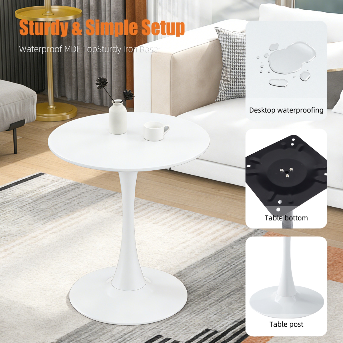 Streamdale Furniture Luxury Round Tulip Base Dining Table