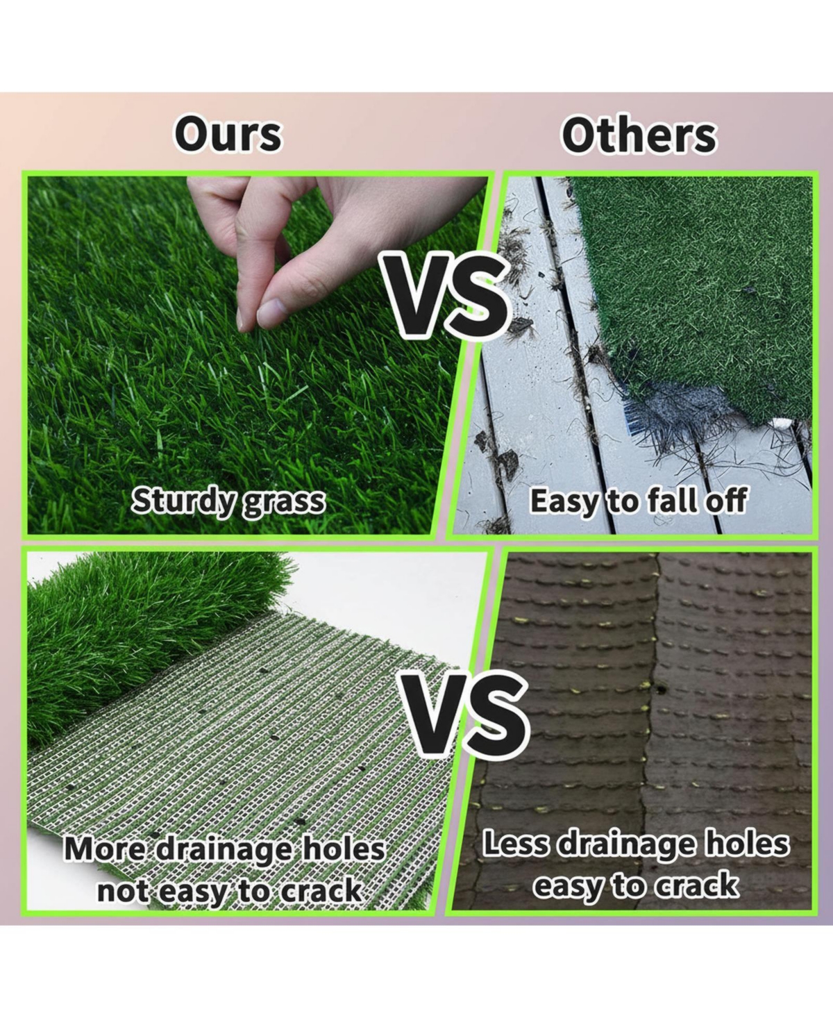 Aronkl Artificial Grass Dog Potty Pad Strong Absorbency Soft Easy Clean Indoor Outdoor