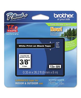 TZE325 0.35 in. x 26.2 ft. TZe Standard Adhesive Laminated Labeling Tape