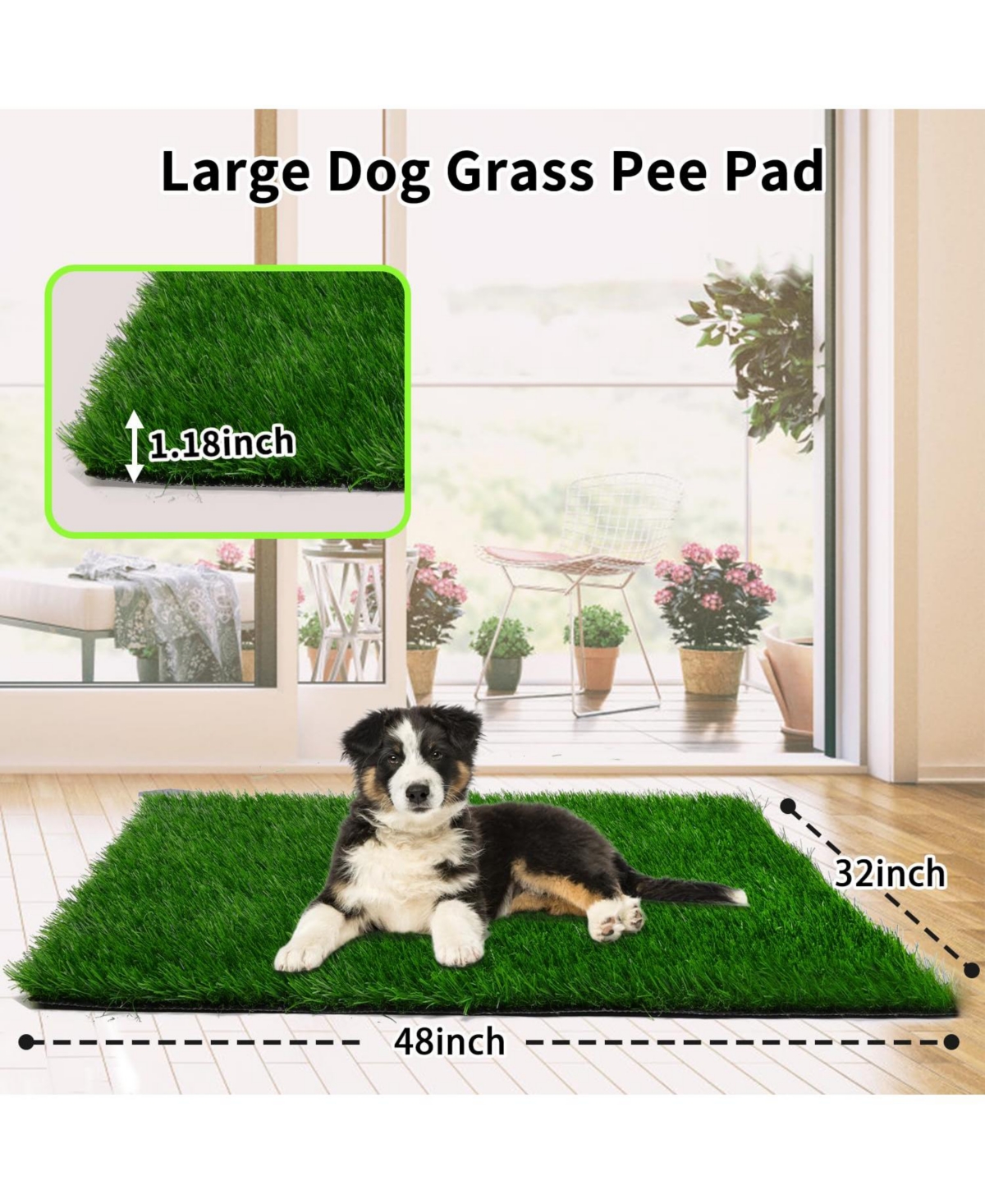 Aronkl Artificial Grass Dog Potty Pad Strong Absorbency Soft Easy Clean Indoor Outdoor