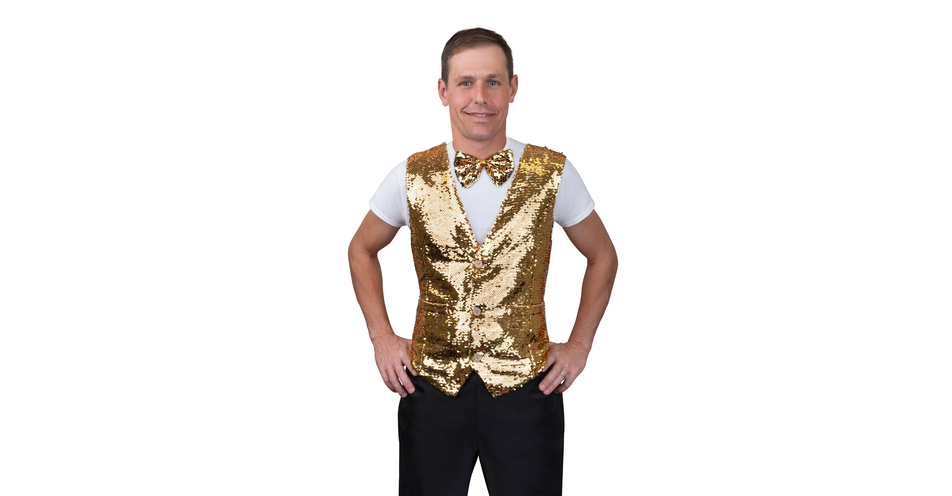 Dress Up America Sequin Vest with Bowtie