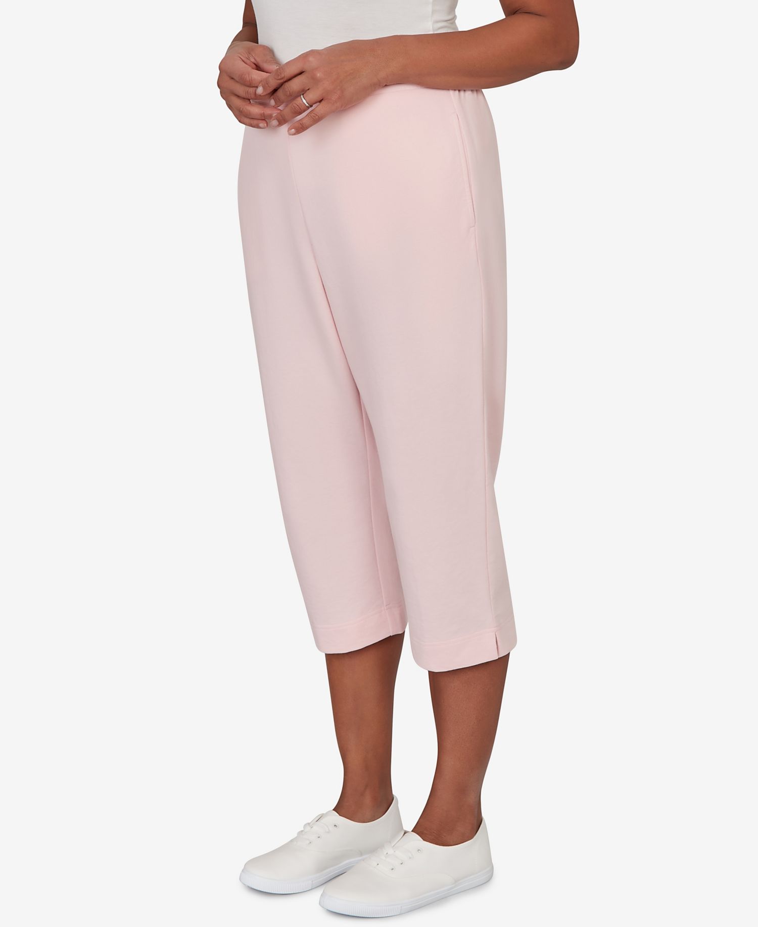 Women's Classic Everyday French Terry Flat Front Capri Pants