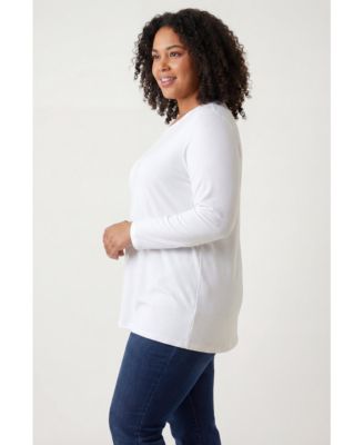 Women's Plus Size Perfect Long-Sleeve Crewneck Tee