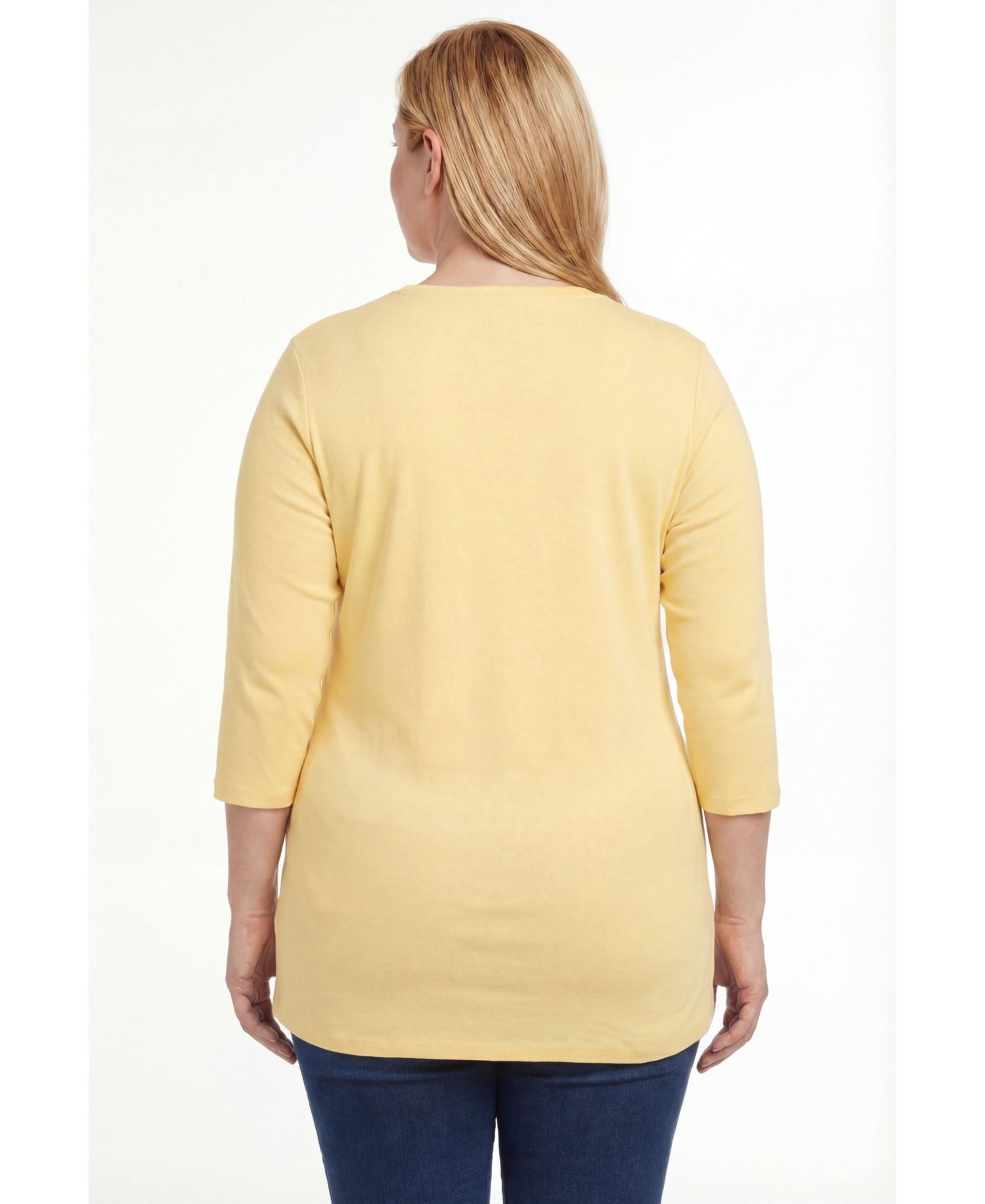 Women's Within Perfect Three-Quarter Sleeve V-Neck Tunic