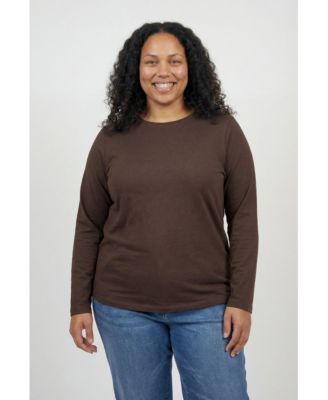 Women's Plus Size Perfect Long-Sleeve Crewneck Tee