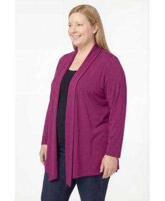 Plus Size 2-Fer Cardigan & Attached Lace Tunic